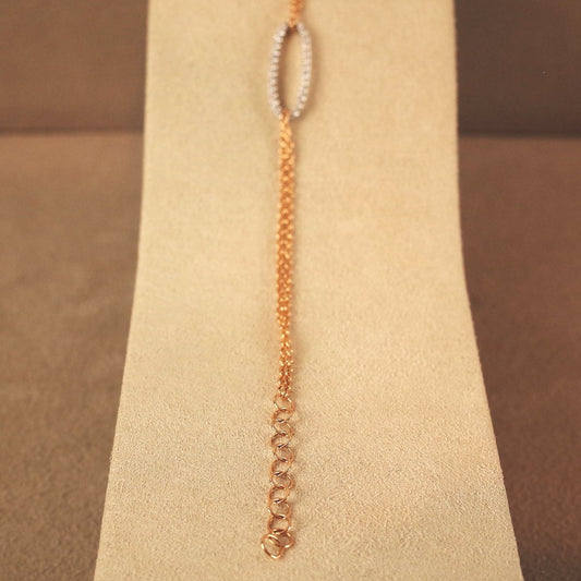 Armband mit ovalem Element mit Brillantpavé - V. Gasser 1873