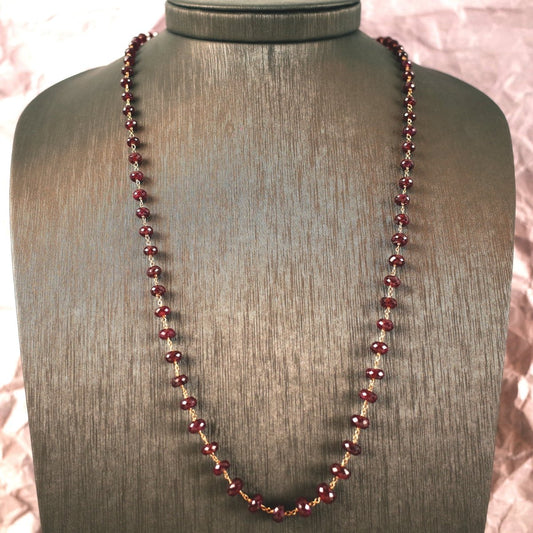 Rubin - Halskette in Roségold - V. Gasser 1873