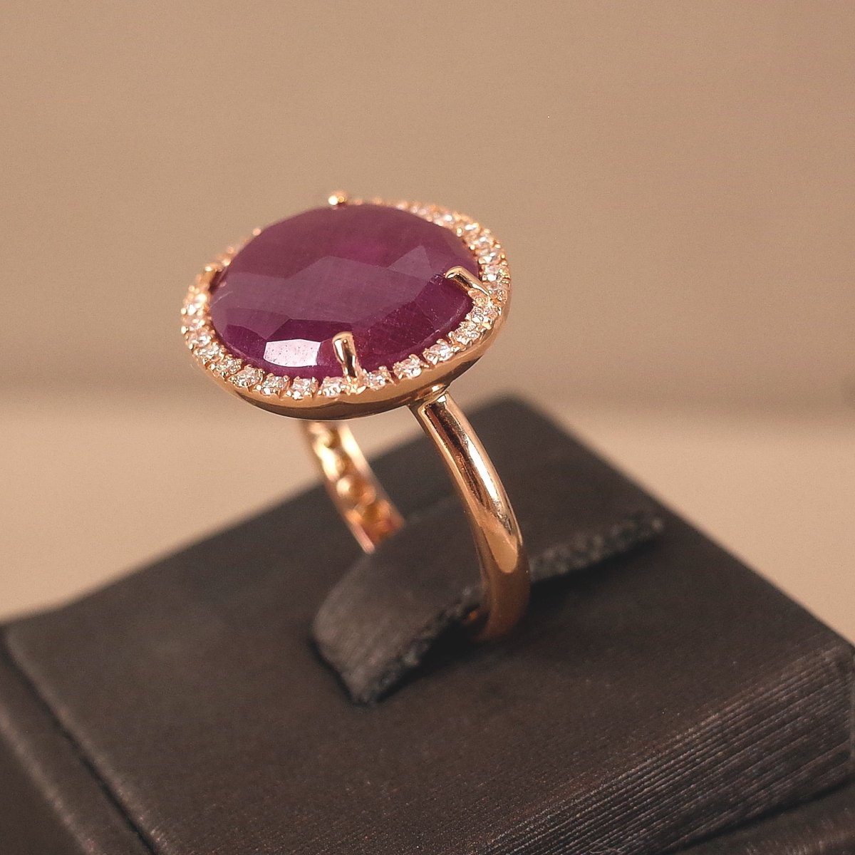 Rubinring mit Brillanten - V. Gasser 1873