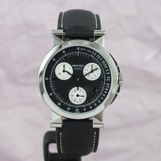 Movado Vizio black leather quartz 84.C5.898 - V. Gasser 1873