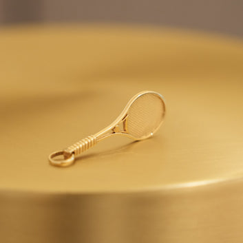 Tennisracket-Anhänger aus Gold