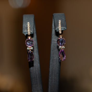Brusi Ohrstecker mit rosa Saphiren und Diamanten