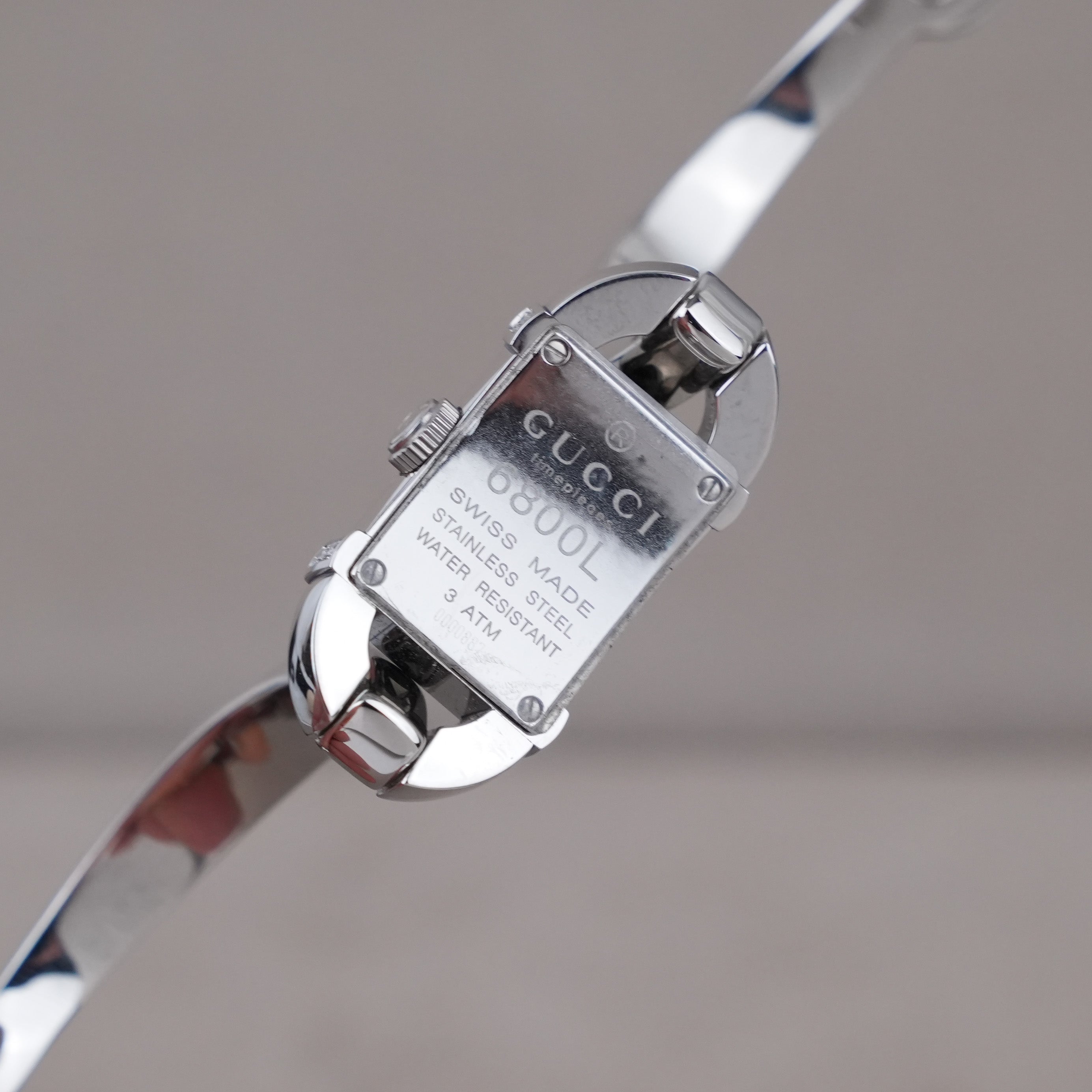 CA0605810 △GUCCI グッチ 6800L クォーツ アナログ スクエア シルバー