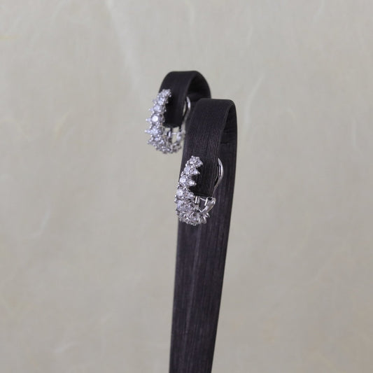 Brilliant-cut diamond earrings with brisur clasp - V. Gasser 1873