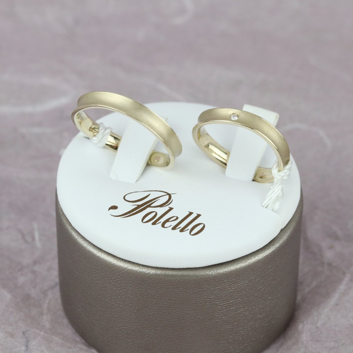 Natural matte white gold wedding rings - V. Gasser 1873