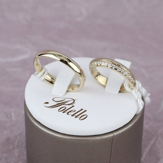 Wedding rings in natural white gold, polished - V. Gasser 1873