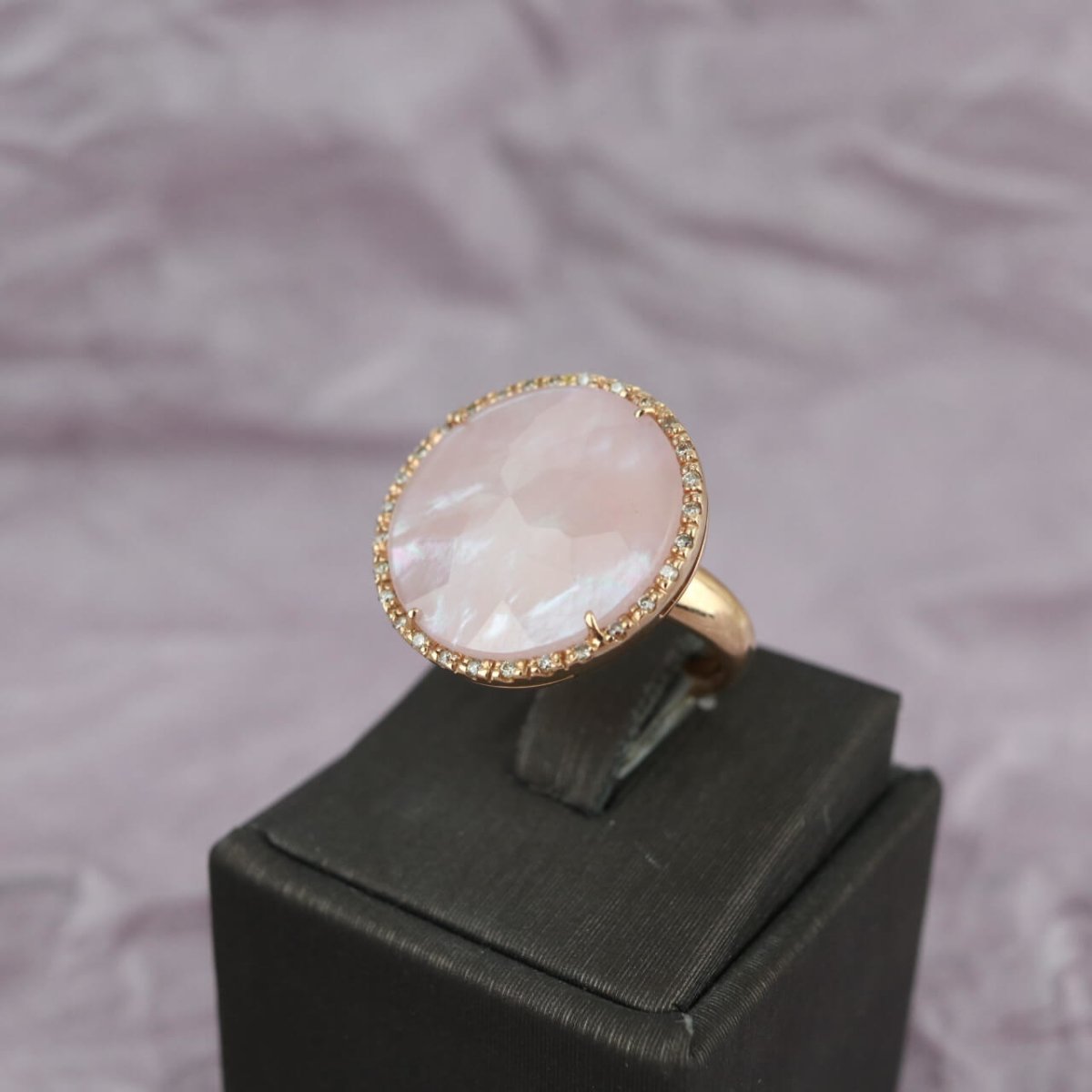 Ring mit Rosenquarz - V. Gasser 1873