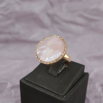 Ring mit Rosenquarz - V. Gasser 1873