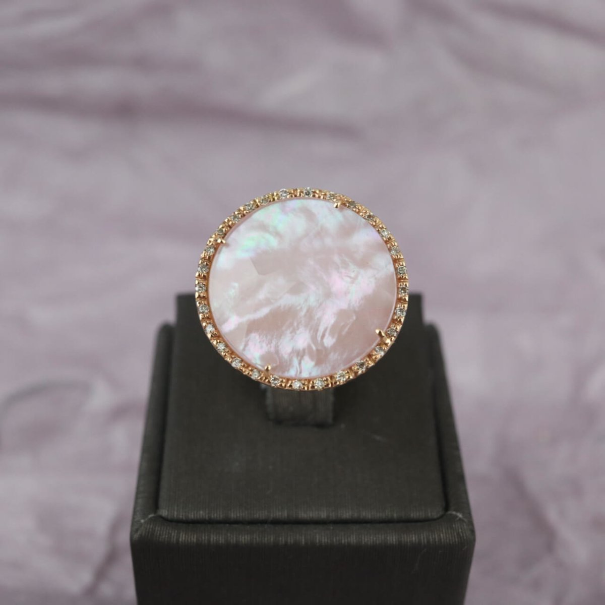 Anello con quarzo rosa - V. Gasser 1873