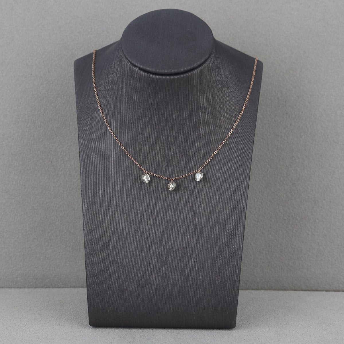Rotgoldcollier mit braunen Diamanten - V. Gasser 1873