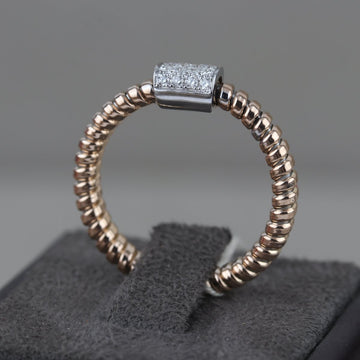 Rotgoldring mit Brillanten - V. Gasser 1873